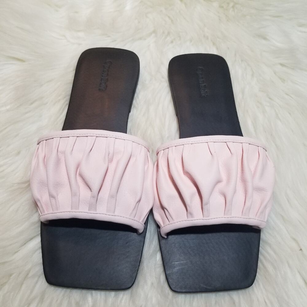 Open Edit Brynn Blush Pink Square Toe Slide Sandals NWOT Size 8 Vegan Leather